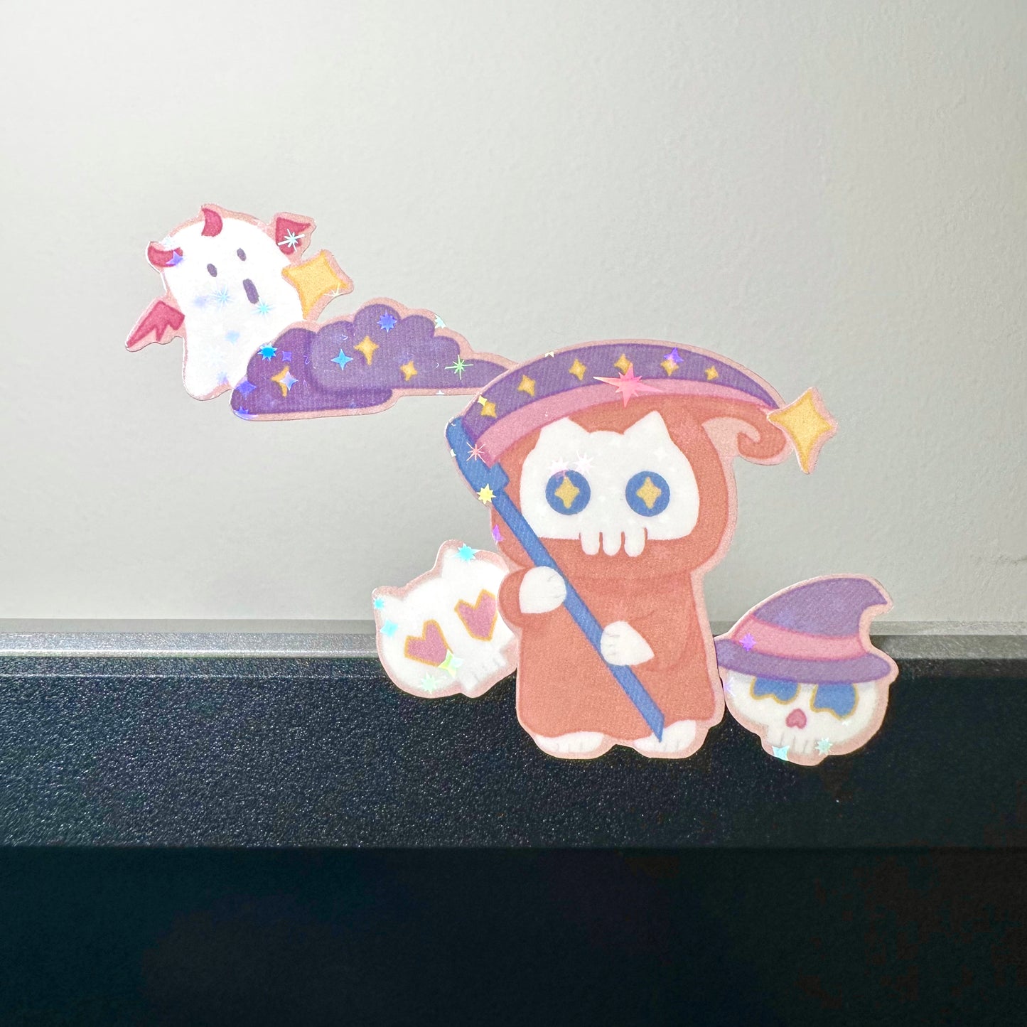 Spooky Boo!#2 | Halloween Cat Sticker Sheet | Bullet Journal, Planner, Scrapbook, Water Bottle, Laptop Decal | Hand Drawn