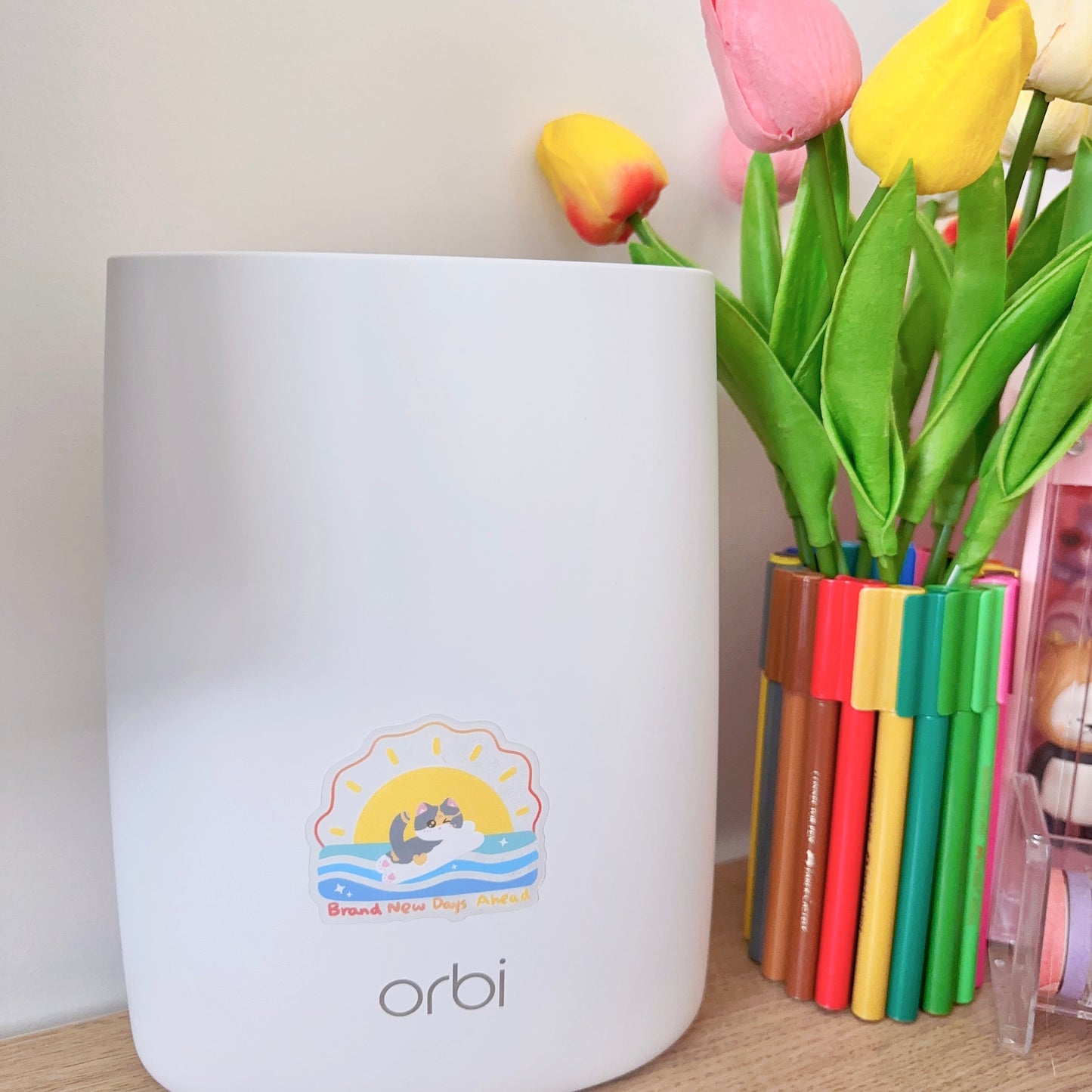 Brand new days ahead | Cute Transparent Cat Sticker Flake | Laptop, Water Bottle Decal, Bullet Journal, Scrapbook, Planners, Animal Sticker