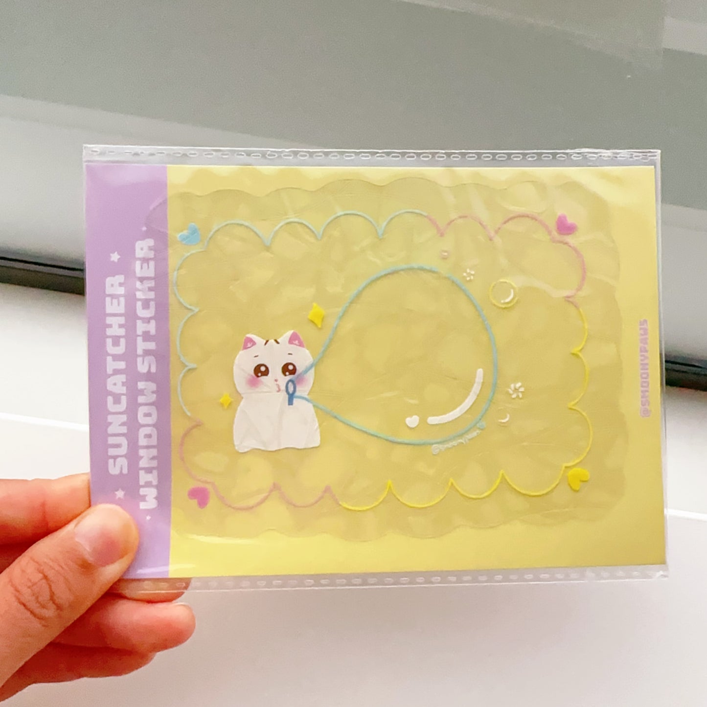 Bubble Cute Cat Sun Catcher