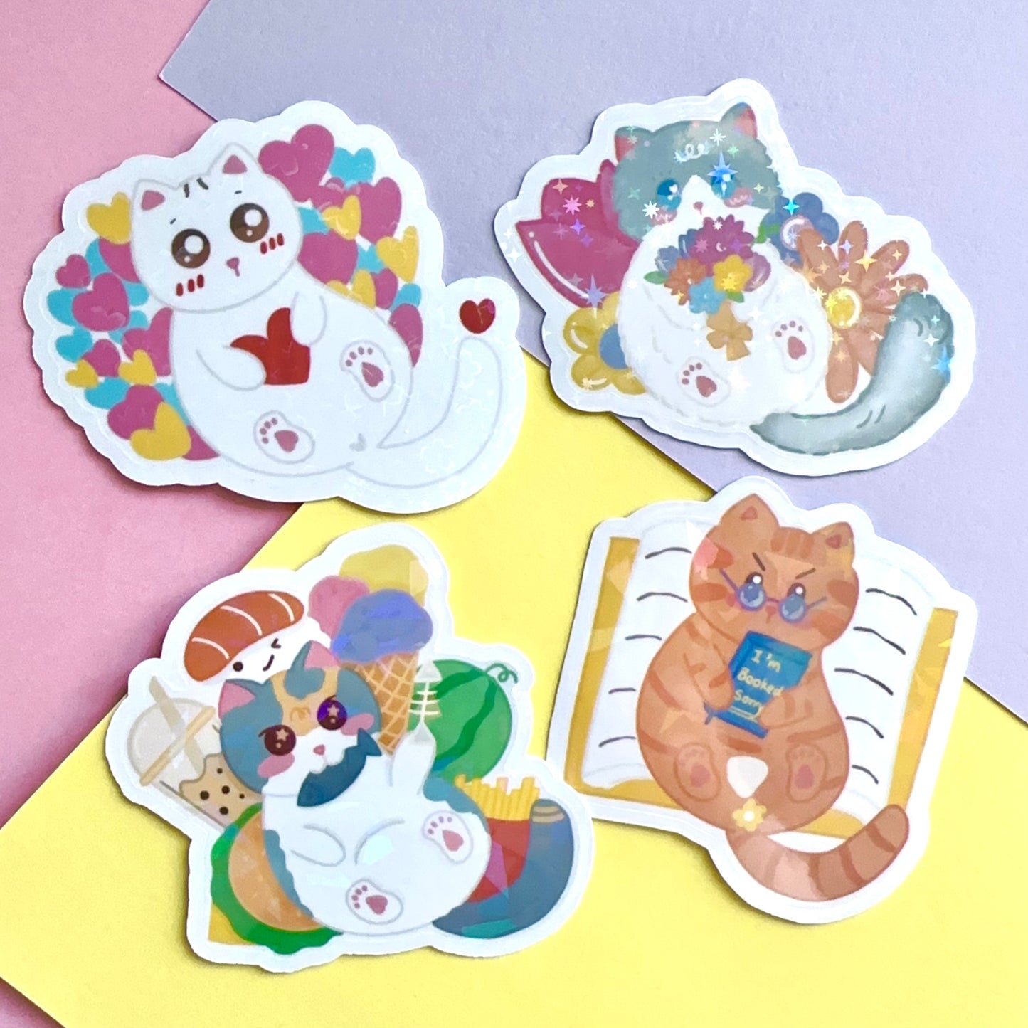 The Florist | Cute Cat Sticker Flake | Laptop, Water Bottle Decal, Bullet Journal, Scrapbook, Planners, Animal Sticker