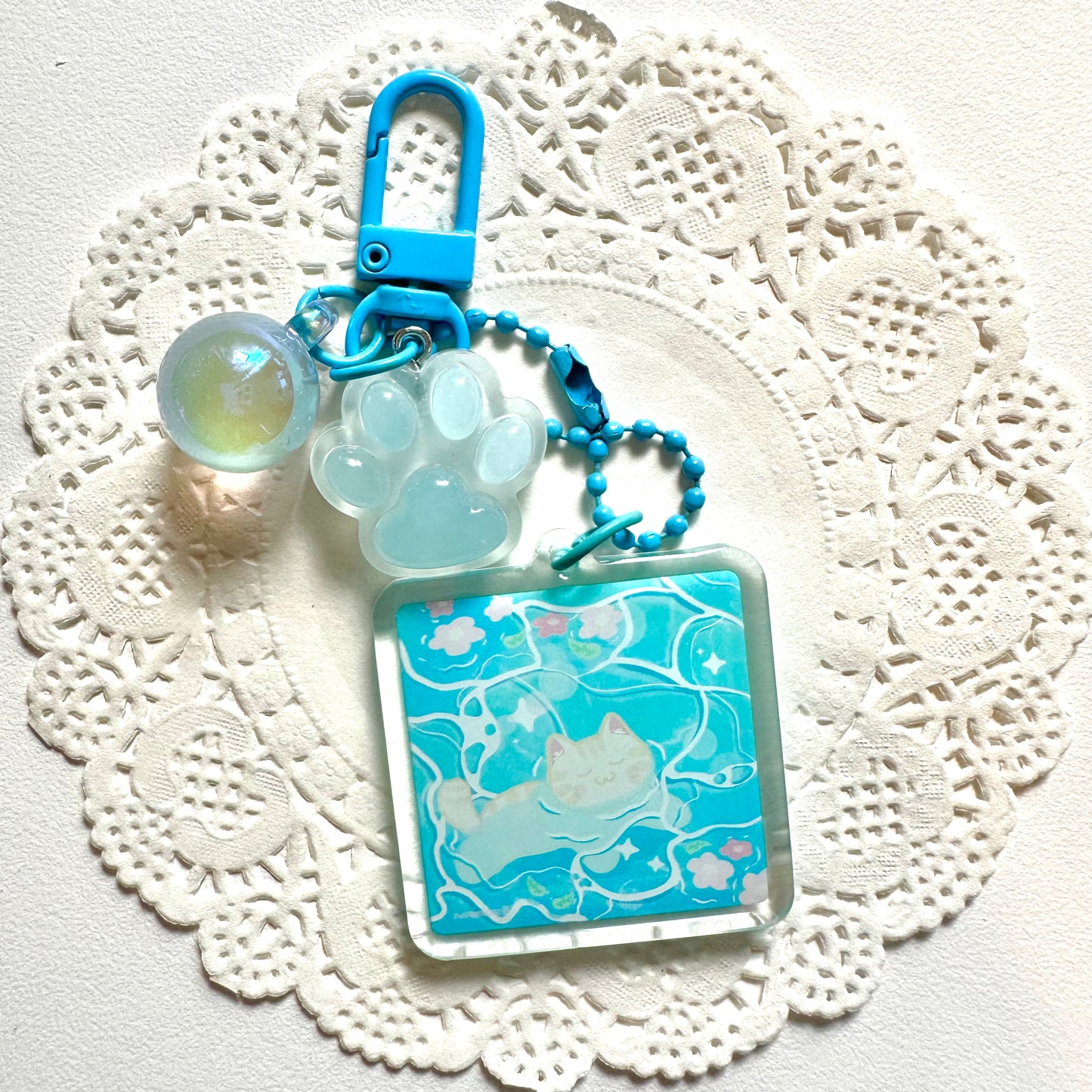 Chilling Day | Cute Cat Keychain | Kawaii acrylic charm, Aesthetic accessories, Double Sided, Perfect Gift for Cat Lovers