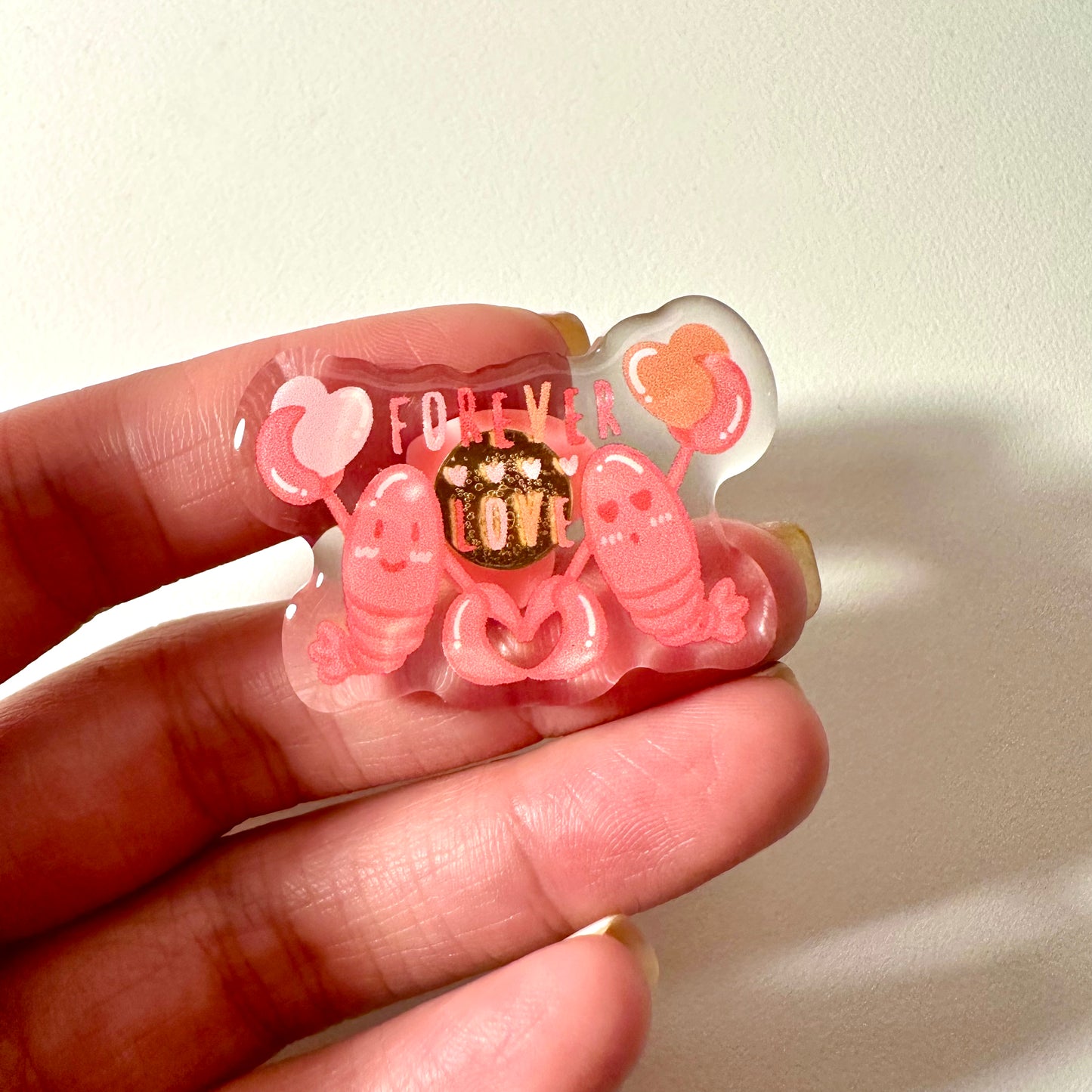 Forever Love Cute Acrylic Epoxy Pin