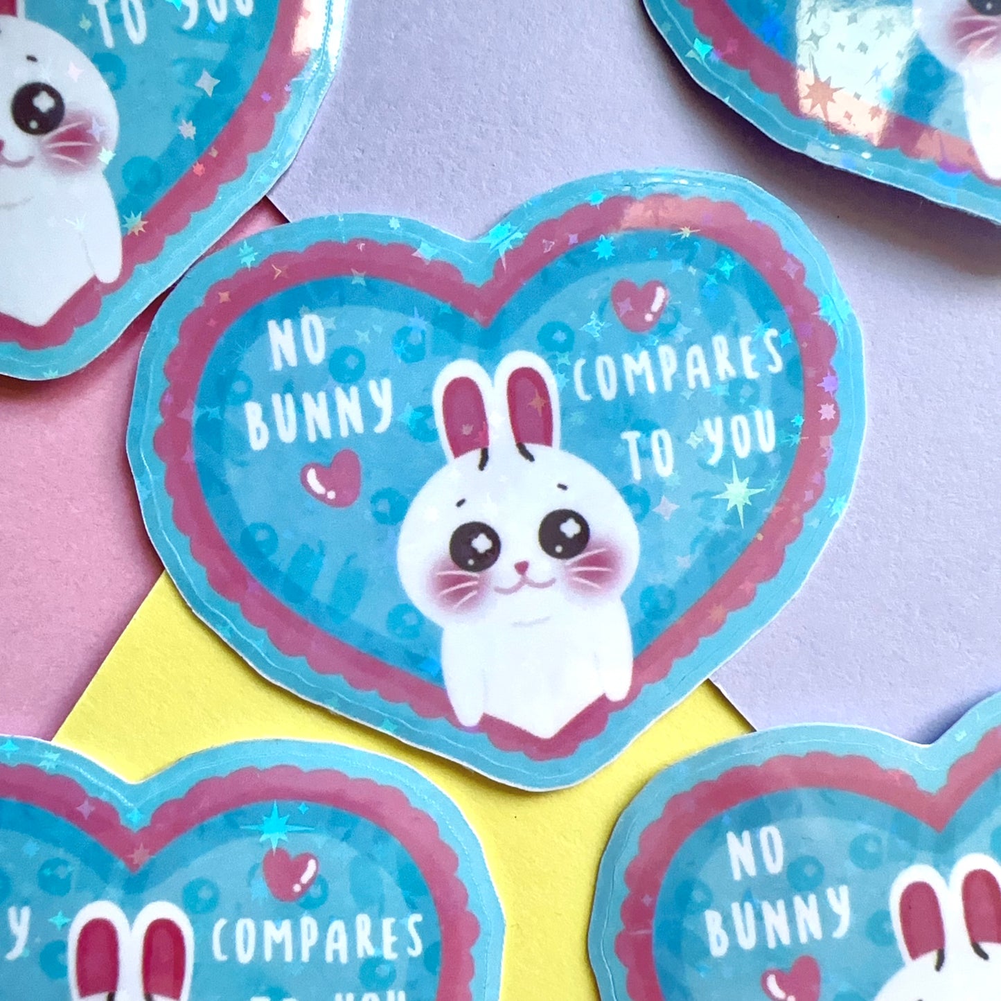 No Bunny Compares To You | Cute Cat Sticker Flake | Laptop, Water Bottle Decal, Bullet Journal, Scrapbook, Planners, Animal Sticker