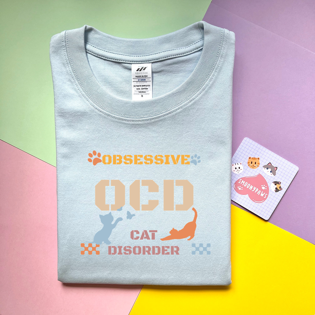Obsessive Cat Disorder Unisex Funny Cat Meme T-shirt, Crazy Cat Person Tee, Gift for Cat Lovers, Cute Aesthetic Cat Apparel