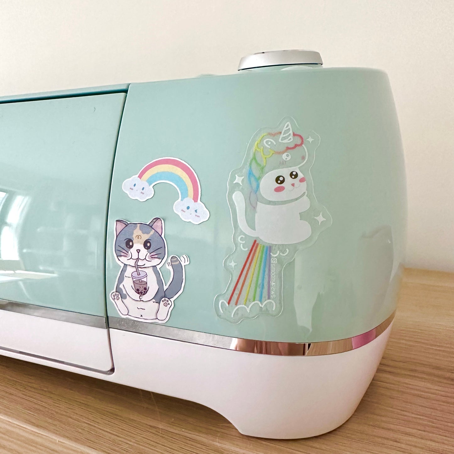 Unicorn Rocket | Cute Transparent Cat Sticker Flake | Laptop, Water Bottle Decal, Bullet Journal, Scrapbook, Planners, Animal Sticker