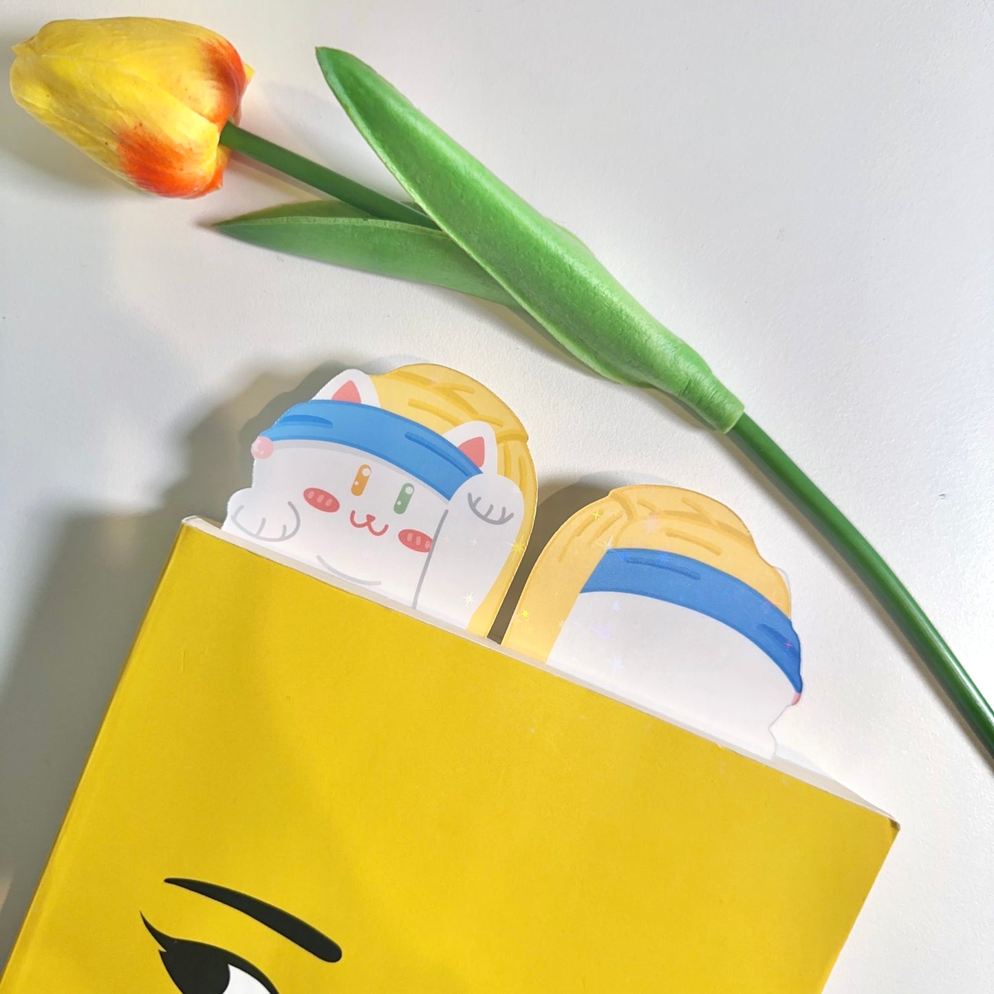 Cat-shaped Bookmark - Girl with a Pearl Earring | Handmade Double-Sided | Book Lovers | Reading Accessories