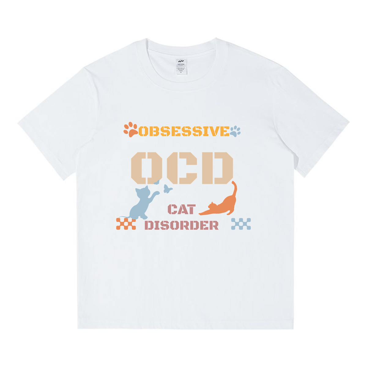 Obsessive Cat Disorder Unisex Funny Cat Meme T-shirt, Crazy Cat Person Tee, Gift for Cat Lovers, Cute Aesthetic Cat Apparel