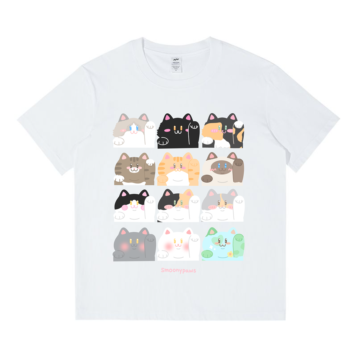 12 Cats Unisex T-shirt, Adorable Kitty Faces, Cute Kawaii Cat Lover Tee, Cat Mom Day Shirt, Perfect Gift for Cat Lovers