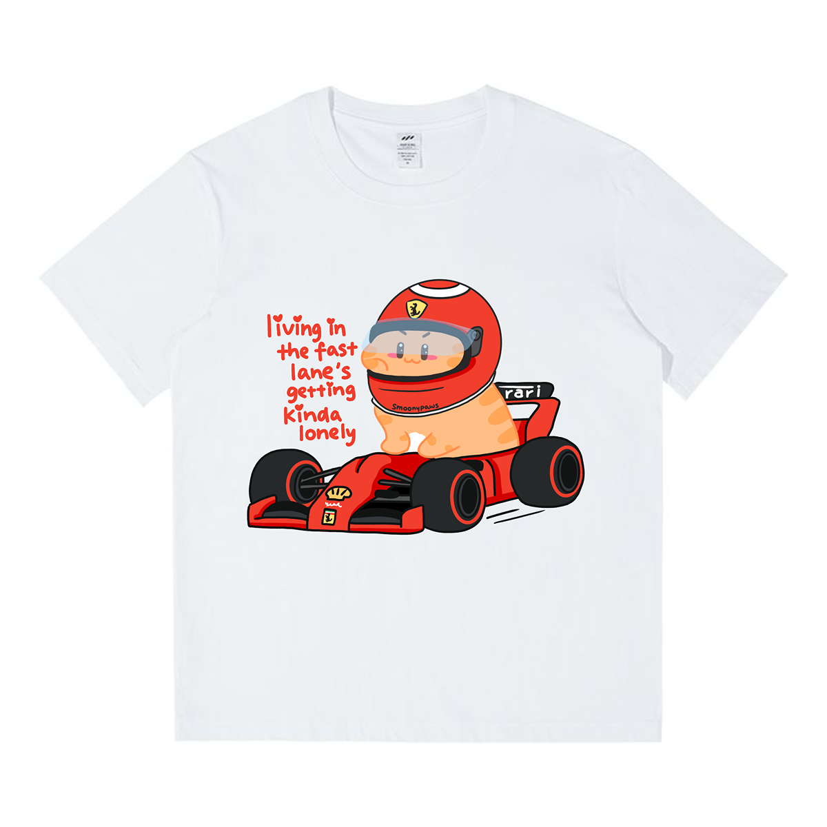 Ferrari Unisex F1 Cat T-shirt, Cute Formula 1 Racing Shirt, Funny Motorsport Tee, Perfect Gift for Cat Lovers, F1 Lover Ferrari Fan Gift