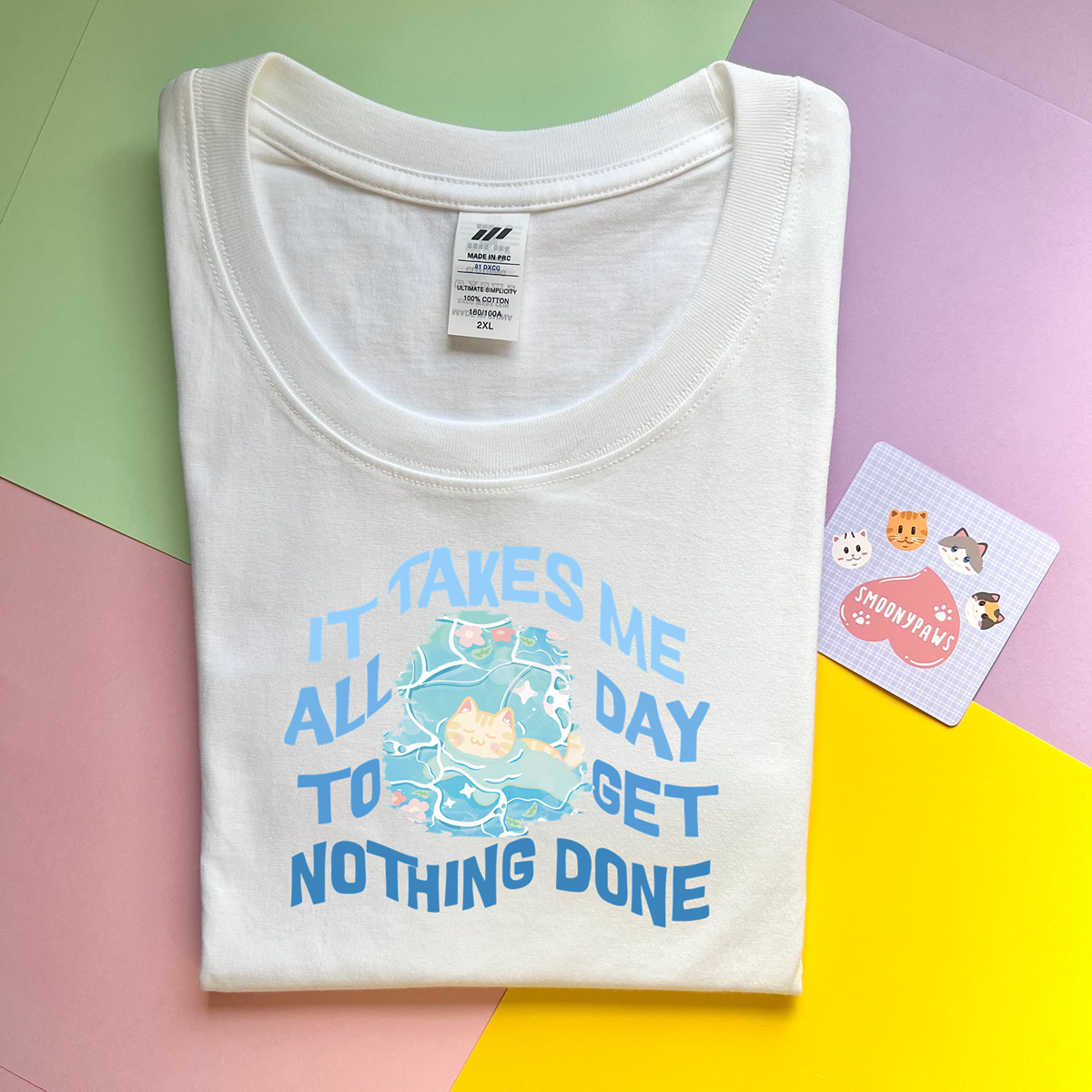 Chilling Day Unisex Funny Cute Graphic Cat Meme T-shirt, Unhinged Cozy Style Shirt, Perfect Gift for Cat Lovers, Funny Cat Lover Shirt