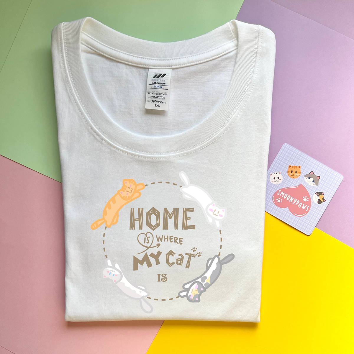 Home Is Where My Cat Is Unisex T-shirt, Funny Pet Parent Shirt, Graphic Cat Meme shirt, Cute Cat Lover Tee, Cozy Aesthetic Cat Apparel