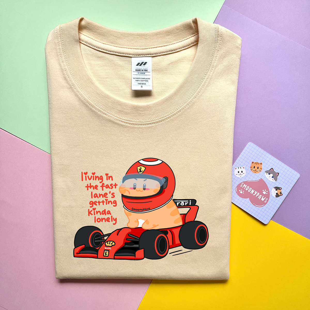Ferrari Unisex F1 Cat T-shirt, Cute Formula 1 Racing Shirt, Funny Motorsport Tee, Perfect Gift for Cat Lovers, F1 Lover Ferrari Fan Gift