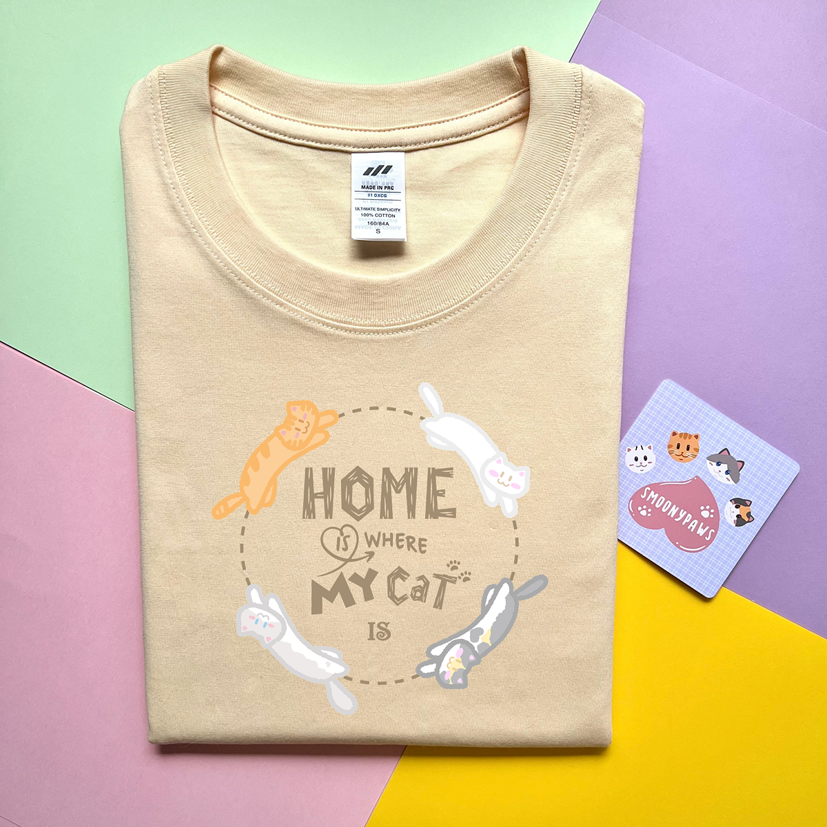 Home Is Where My Cat Is Unisex T-shirt, Funny Pet Parent Shirt, Graphic Cat Meme shirt, Cute Cat Lover Tee, Cozy Aesthetic Cat Apparel