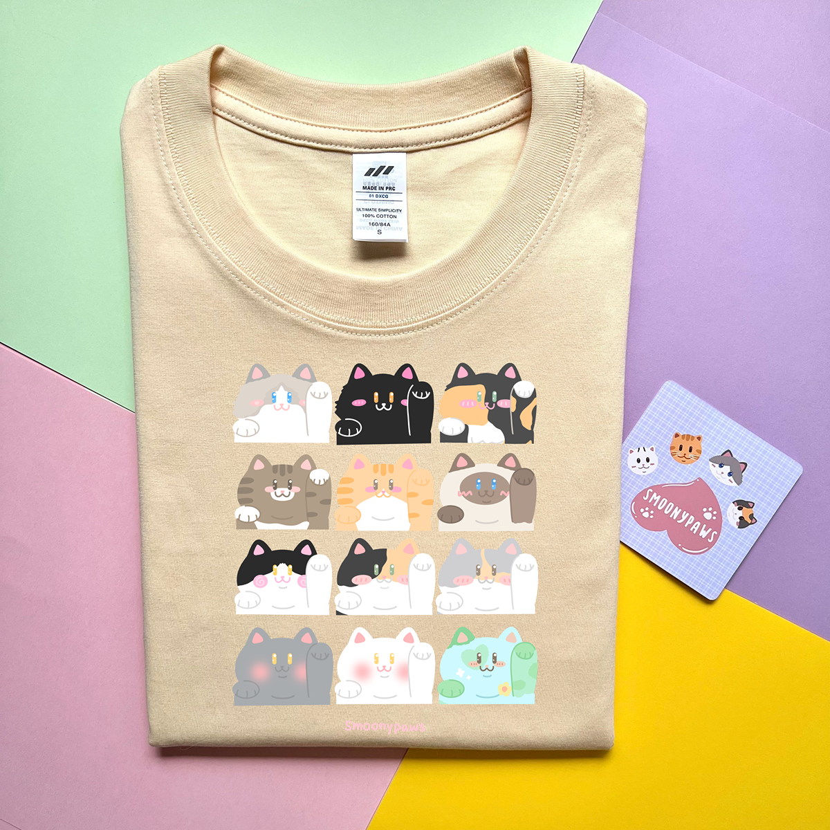 12 Cats Unisex T-shirt, Adorable Kitty Faces, Cute Kawaii Cat Lover Tee, Cat Mom Day Shirt, Perfect Gift for Cat Lovers