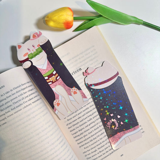 Demon Slayer Nezuko Cat-shaped Bookmark - Anime Manga Bookmark