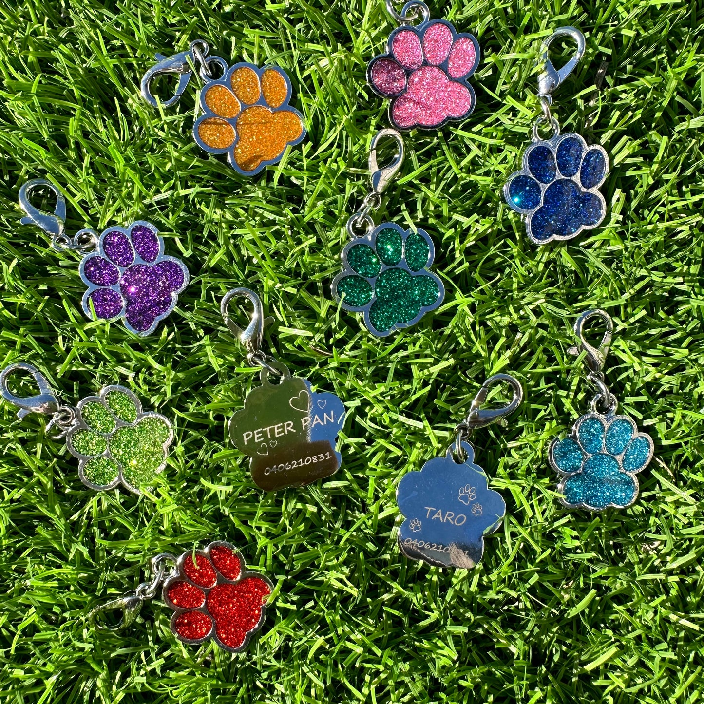 Cute Personalised Engraved Paw-Shaped Tag | Custom Cat/Dog Lover Gift | Pet ID Tag | Dog Collar, Cat Collar Tag