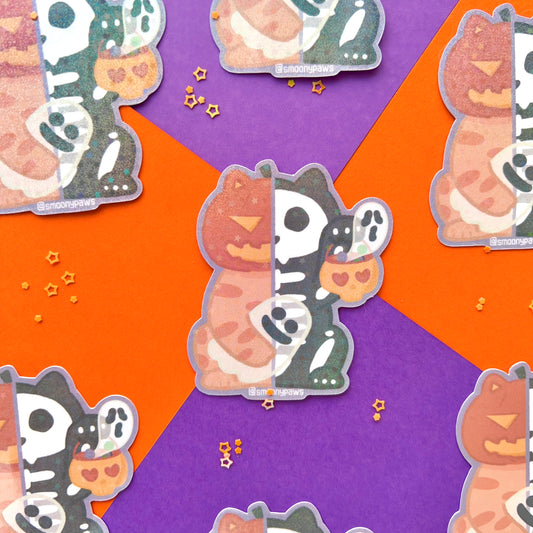 Boo-Boo | Cute Cat Sticker Flake | Laptop, Water Bottle Decal, Bullet Journal, Scrapbook, Planners, Halloween Sticker