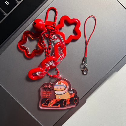 F1 Acrylic Keychain | Cute Cat Keychain | Kawaii acrylic charm, Aesthetic accessories, Double Sided, Formula One Keyring