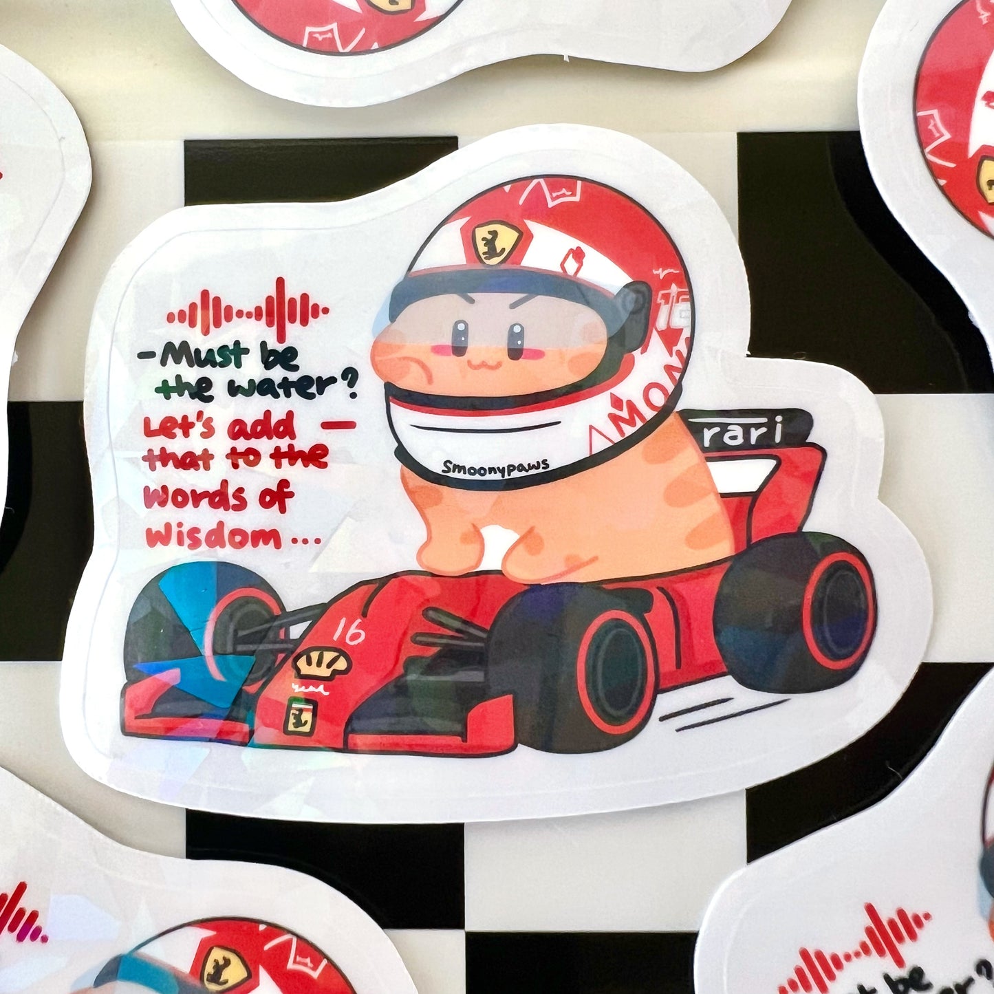 F1 Series | Cute Cat Sticker Flake | Laptop, Water Bottle Decal, Bullet Journal, Scrapbook, Planners, Animal Sticker