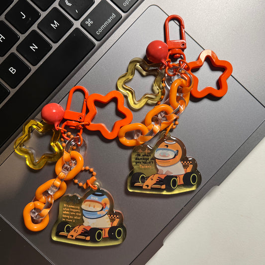 F1 Acrylic Keychain | Cute Cat Keychain | Kawaii acrylic charm, Aesthetic accessories, Double Sided, Formula One Keyring