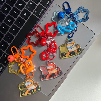 F1 Acrylic Keychain | Cute Cat Keychain | Kawaii acrylic charm, Aesthetic accessories, Double Sided, Formula One Keyring