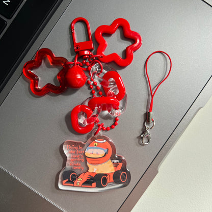 F1 Acrylic Keychain | Cute Cat Keychain | Kawaii acrylic charm, Aesthetic accessories, Double Sided, Formula One Keyring