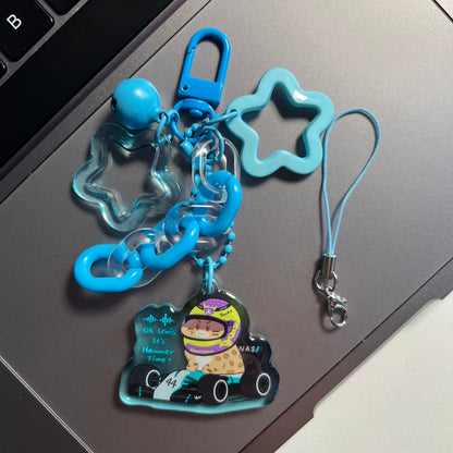 F1 Acrylic Keychain | Cute Cat Keychain | Kawaii acrylic charm, Aesthetic accessories, Double Sided, Formula One Keyring
