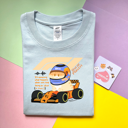 Oscar Piastri Unisex F1 Cat T-shirt, Cute Mclaren Racing Shirt, Funny Motorsport Tee, Perfect Gift for Cat Lovers, F1 Lovers Gift