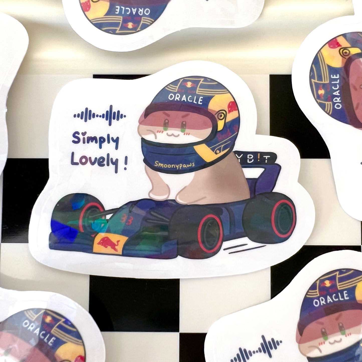 F1 Series | Cute Cat Sticker Flake | Laptop, Water Bottle Decal, Bullet Journal, Scrapbook, Planners, Animal Sticker