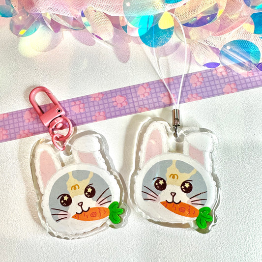 Rabbit Glitter Acrylic Keychain