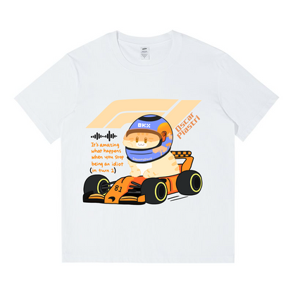 Oscar Piastri Unisex F1 Cat T-shirt, Cute Mclaren Racing Shirt, Funny Motorsport Tee, Perfect Gift for Cat Lovers, F1 Lovers Gift