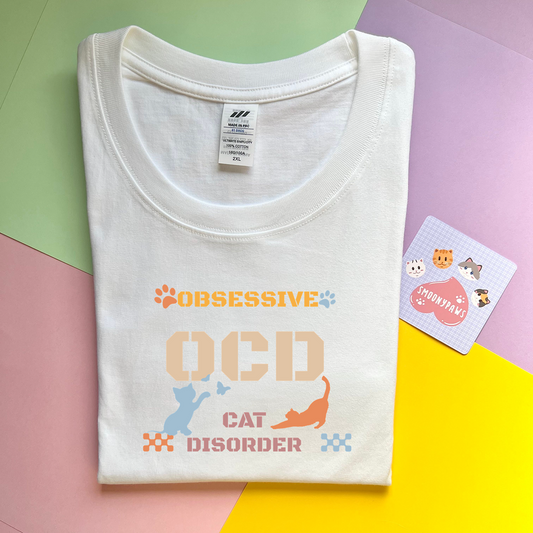 Obsessive Cat Disorder Unisex Funny Cat Meme T-shirt, Crazy Cat Person Tee, Gift for Cat Lovers, Cute Aesthetic Cat Apparel
