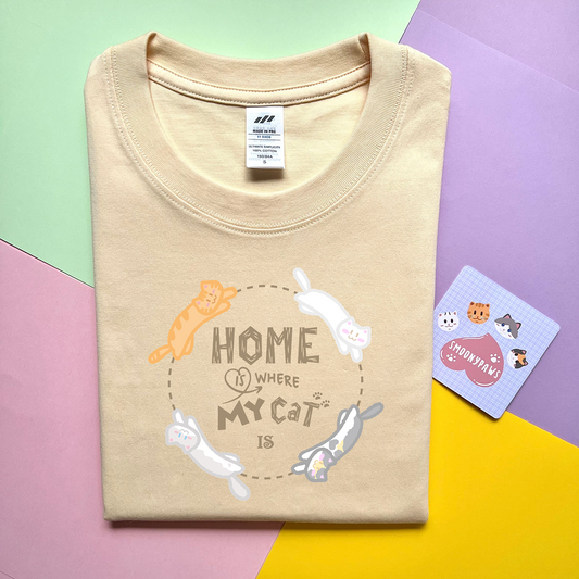 Home Is Where My Cat Is Unisex T-shirt, Funny Pet Parent Shirt, Graphic Cat Meme shirt, Cute Cat Lover Tee, Cozy Aesthetic Cat Apparel